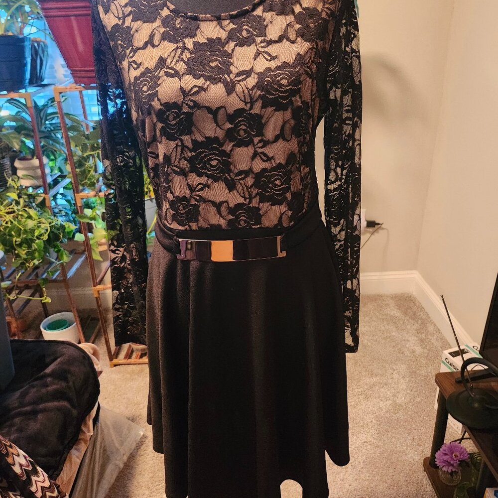 Lace Black & Gold Dress